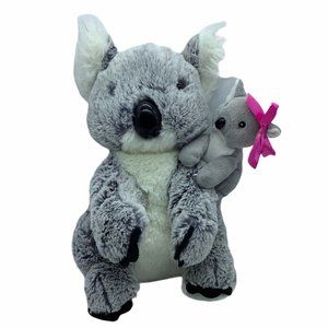 Koala Bear mom & baby plush 12" EUC SOFT‎ gray